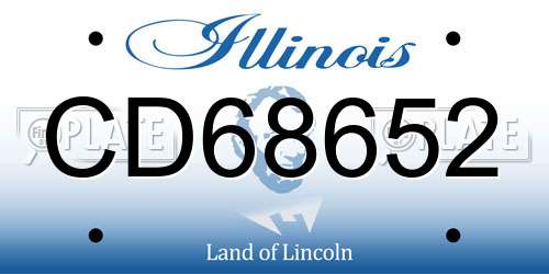 CD68652 Illinois License Plate