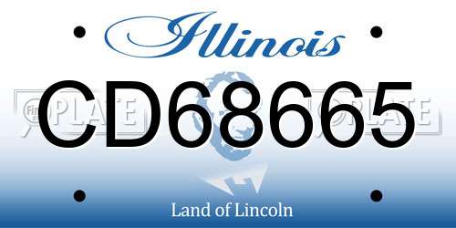 CD68665 Illinois License Plate
