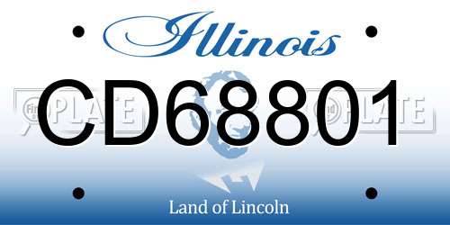 CD68801 Illinois License Plate