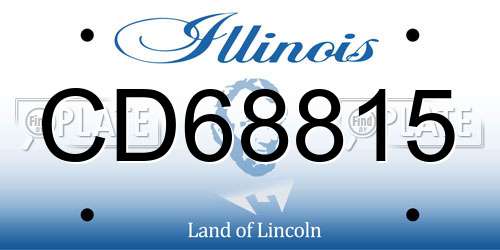 CD68815 Illinois License Plate