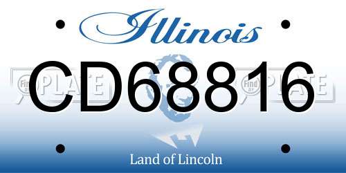 CD68816 Illinois License Plate