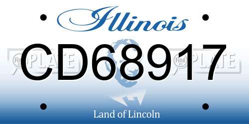 CD68917 Illinois License Plate