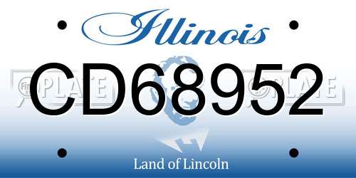 CD68952 Illinois License Plate