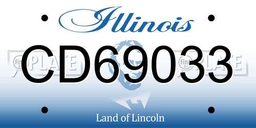 CD69033 Illinois License Plate