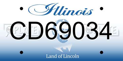 CD69034 Illinois License Plate