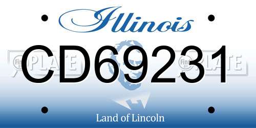 CD69231 Illinois License Plate