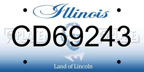 CD69243 Illinois License Plate