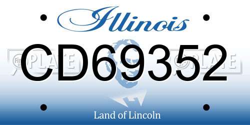 CD69352 Illinois License Plate