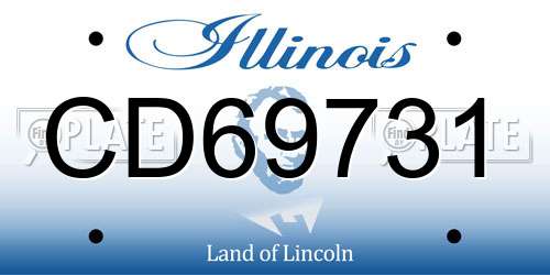 CD69731 Illinois License Plate
