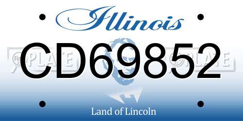 CD69852 Illinois License Plate
