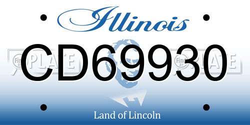 CD69930 Illinois License Plate