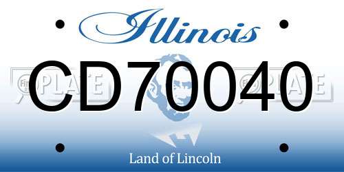 CD70040 Illinois License Plate