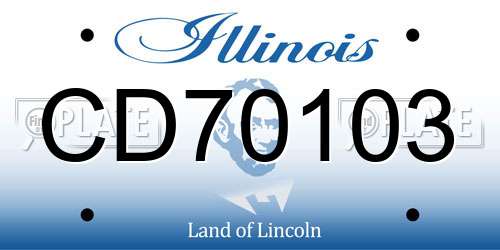CD70103 Illinois License Plate