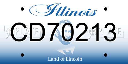 CD70213 Illinois License Plate