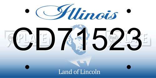 CD71523 Illinois License Plate