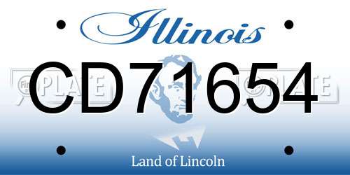 CD71654 Illinois License Plate