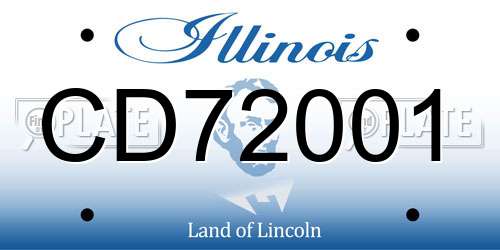 CD72001 Illinois License Plate