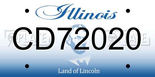 CD72020 Illinois License Plate
