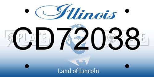 CD72038 Illinois License Plate