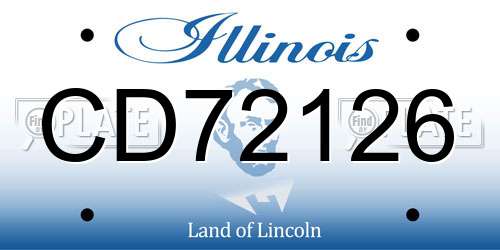 CD72126 Illinois License Plate