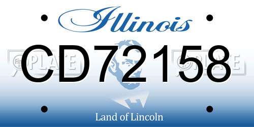 CD72158 Illinois License Plate