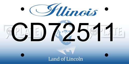 CD72511 Illinois License Plate