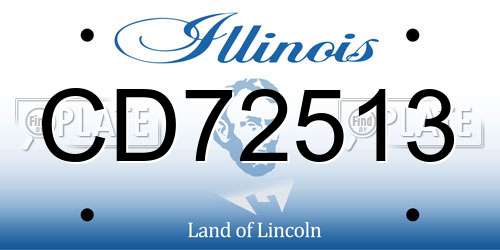 CD72513 Illinois License Plate