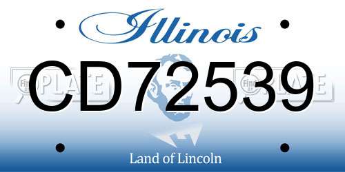 CD72539 Illinois License Plate
