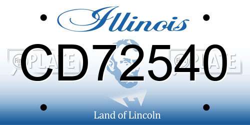 CD72540 Illinois License Plate