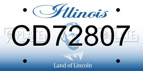 CD72807 Illinois License Plate