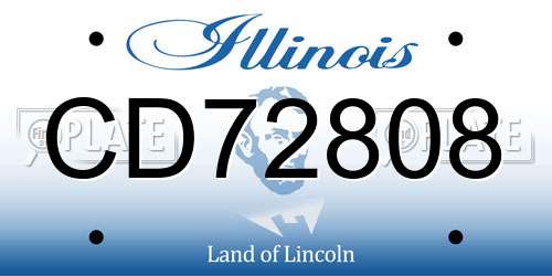 CD72808 Illinois License Plate