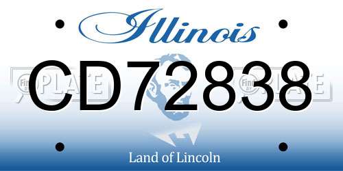 CD72838 Illinois License Plate