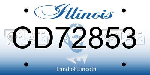 CD72853 Illinois License Plate