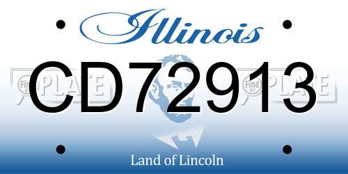 CD72913 Illinois License Plate