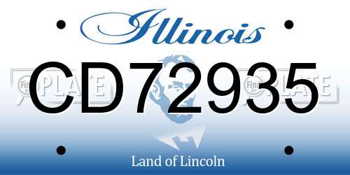 CD72935 Illinois License Plate