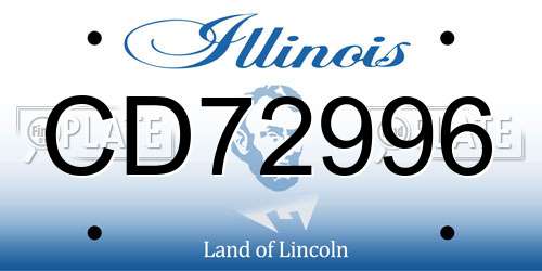 CD72996 Illinois License Plate