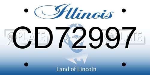 CD72997 Illinois License Plate