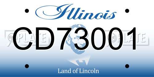 CD73001 Illinois License Plate