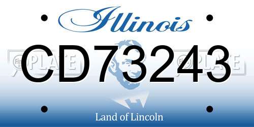 CD73243 Illinois License Plate