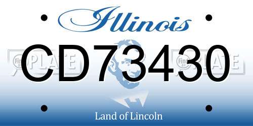CD73430 Illinois License Plate
