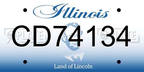 CD74134 Illinois License Plate