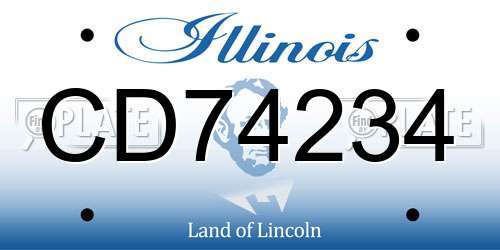 CD74234 Illinois License Plate