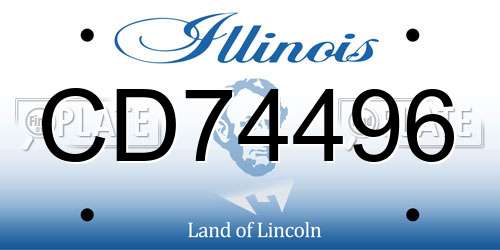 CD74496 Illinois License Plate
