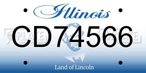CD74566 Illinois License Plate