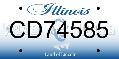 CD74585 Illinois License Plate