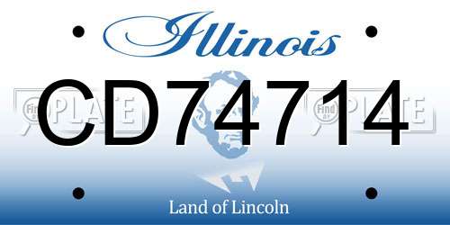 CD74714 Illinois License Plate