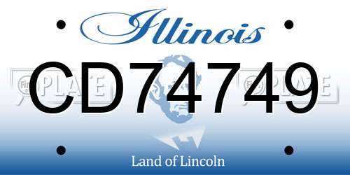 CD74749 Illinois License Plate