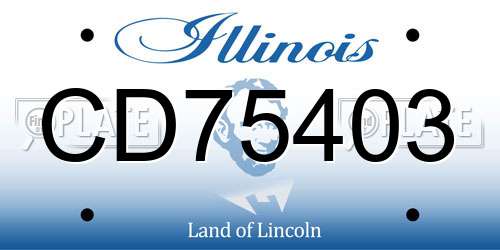 CD75403 Illinois License Plate