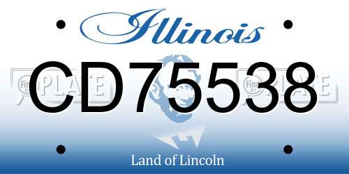 CD75538 Illinois License Plate