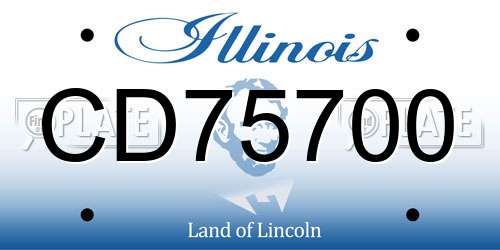 CD75700 Illinois License Plate